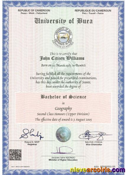 Cameroon university certificate